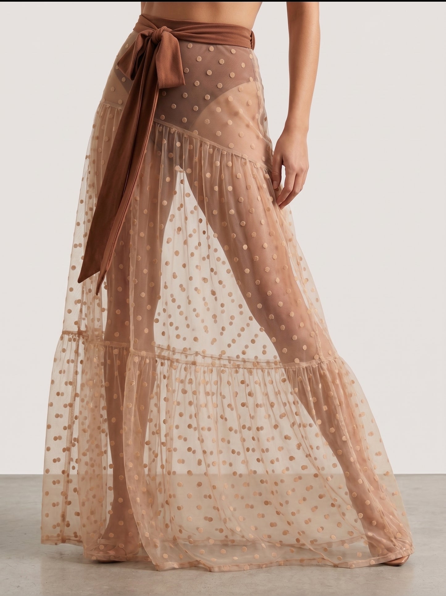 Maxi Falda Mesh Plumeti