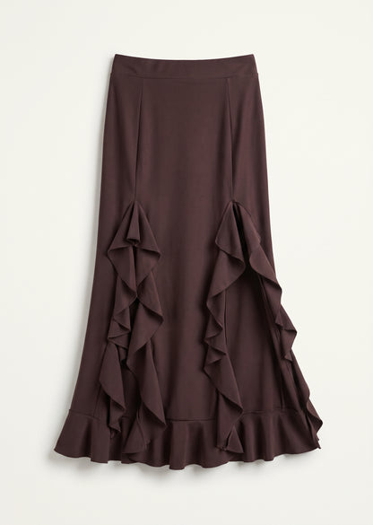 Falda Midi Casino Ruffles
