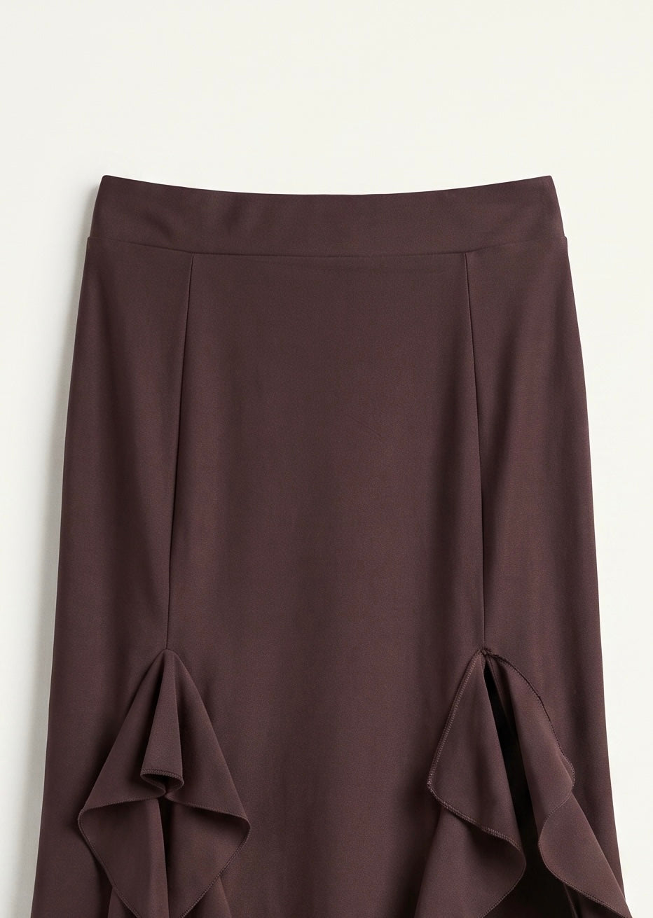Falda Midi Casino Ruffles