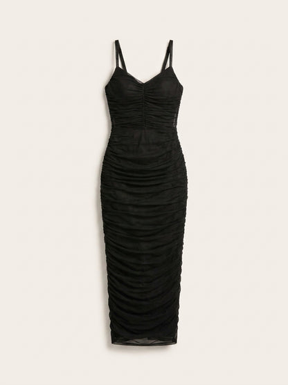 Vestido Midi Mesh Ruched