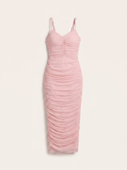 Vestido Midi Mesh Ruched