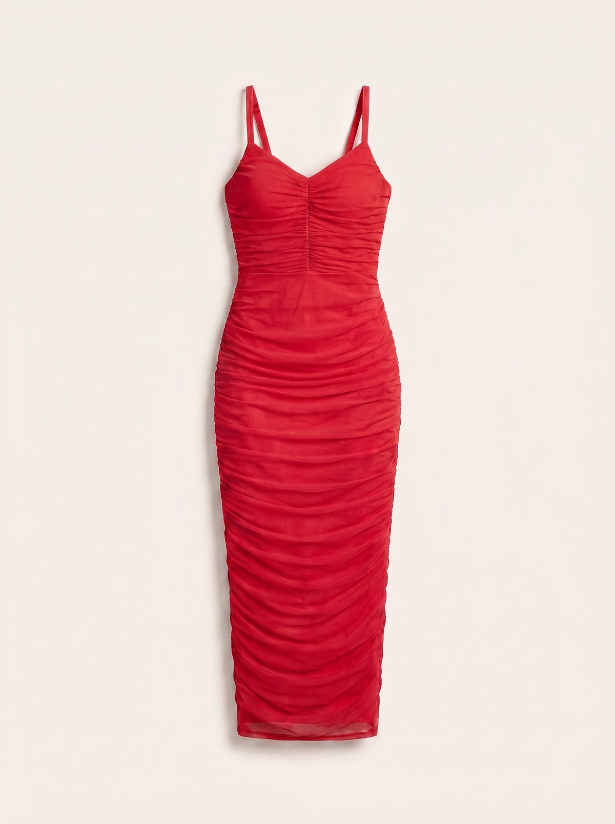 Vestido Midi Mesh Ruched