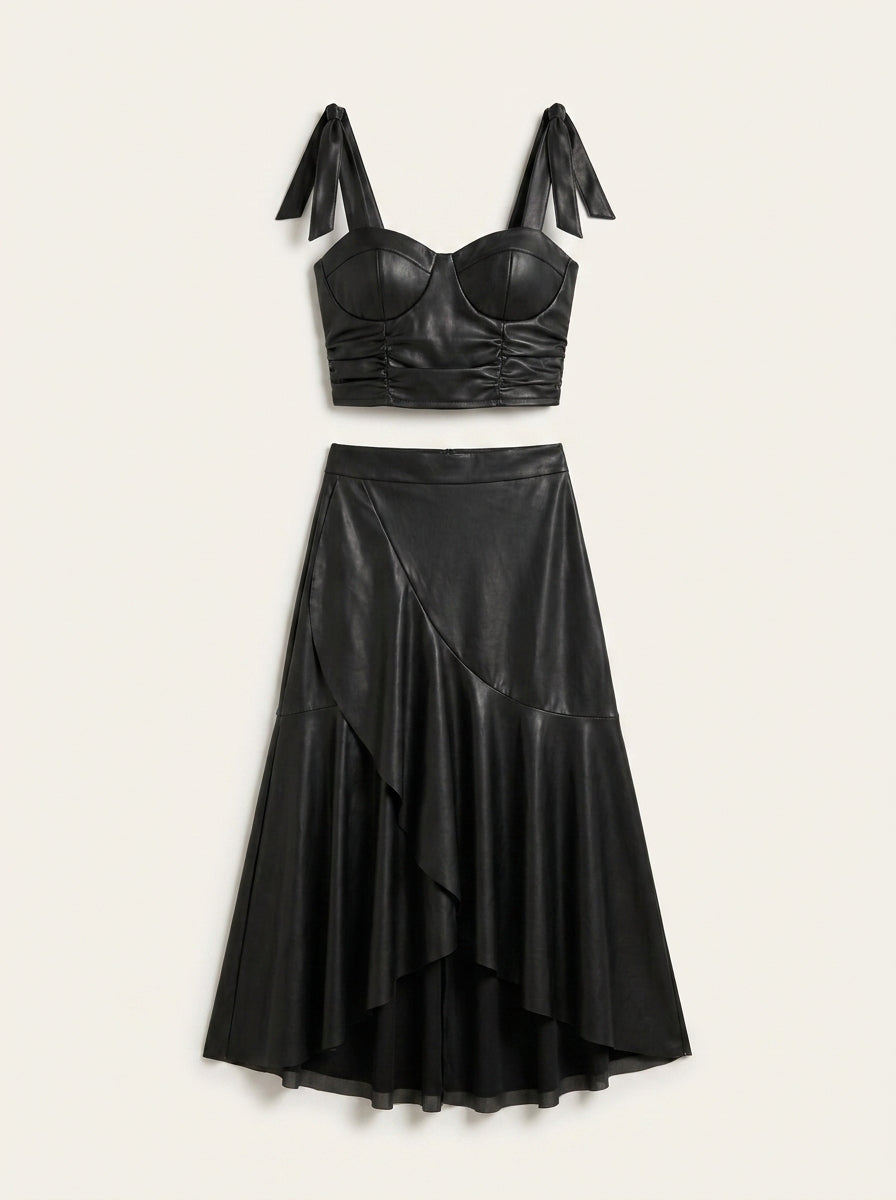 Set Vinil Ruffle Corset