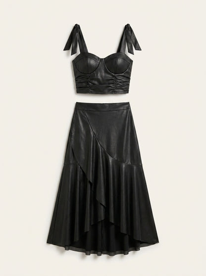 Set Vinil Ruffle Corset