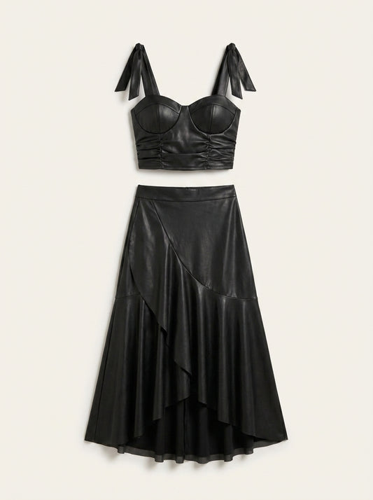 Set Vinil Ruffle Corset
