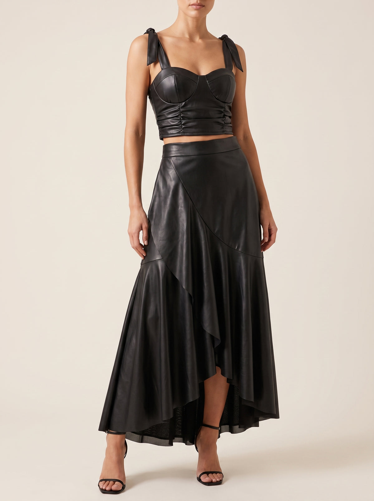 Set Vinil Ruffle Corset